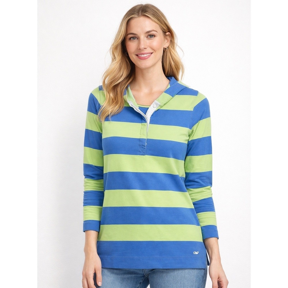 Vineyard Vines Striped Hooded Top Rugby Style
